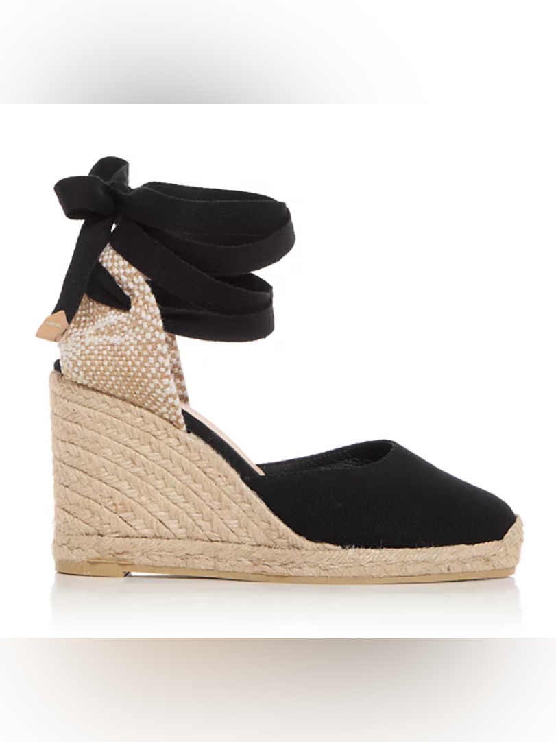 Castaner Carina 8/001 Espadrilles Wedge Shoes Black Heel Eu: 38 Us: 7.5